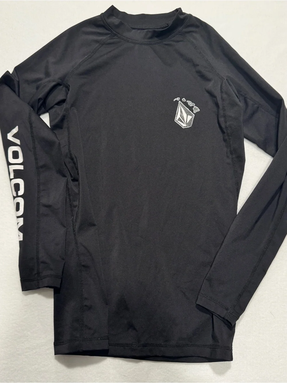 Volcom Boy's Lido Long Sleeve Rash Guard - Black - Size Small